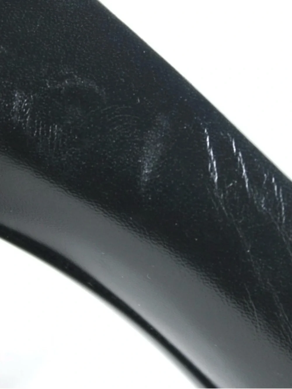 CHANEL Black Leather Camellia Pearl Detail Block Heel Pump classic size 37 6.5
